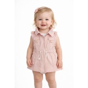 Aspen Kids 100% Cotton Light Pink Dress Vest Jacket Baby Girl 18 M